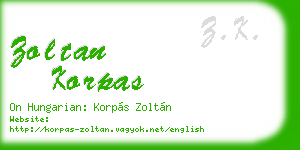 zoltan korpas business card